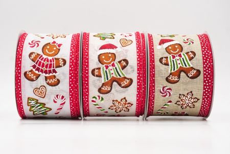 Gingerbread Men & Candy Holiday Wired Ribbon_KF9724.KF9725 (2)